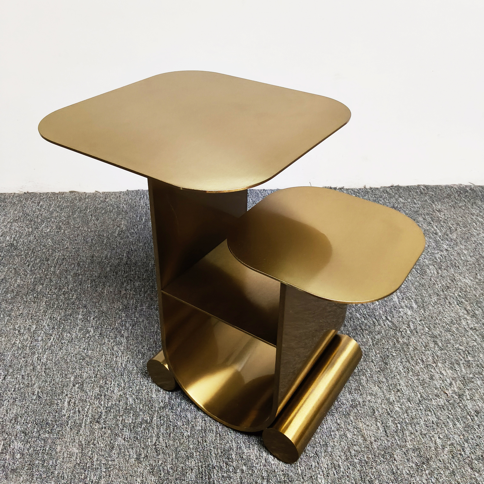 Modern Gold Stainless Steel Side Table| Metal Side Table - Image 8