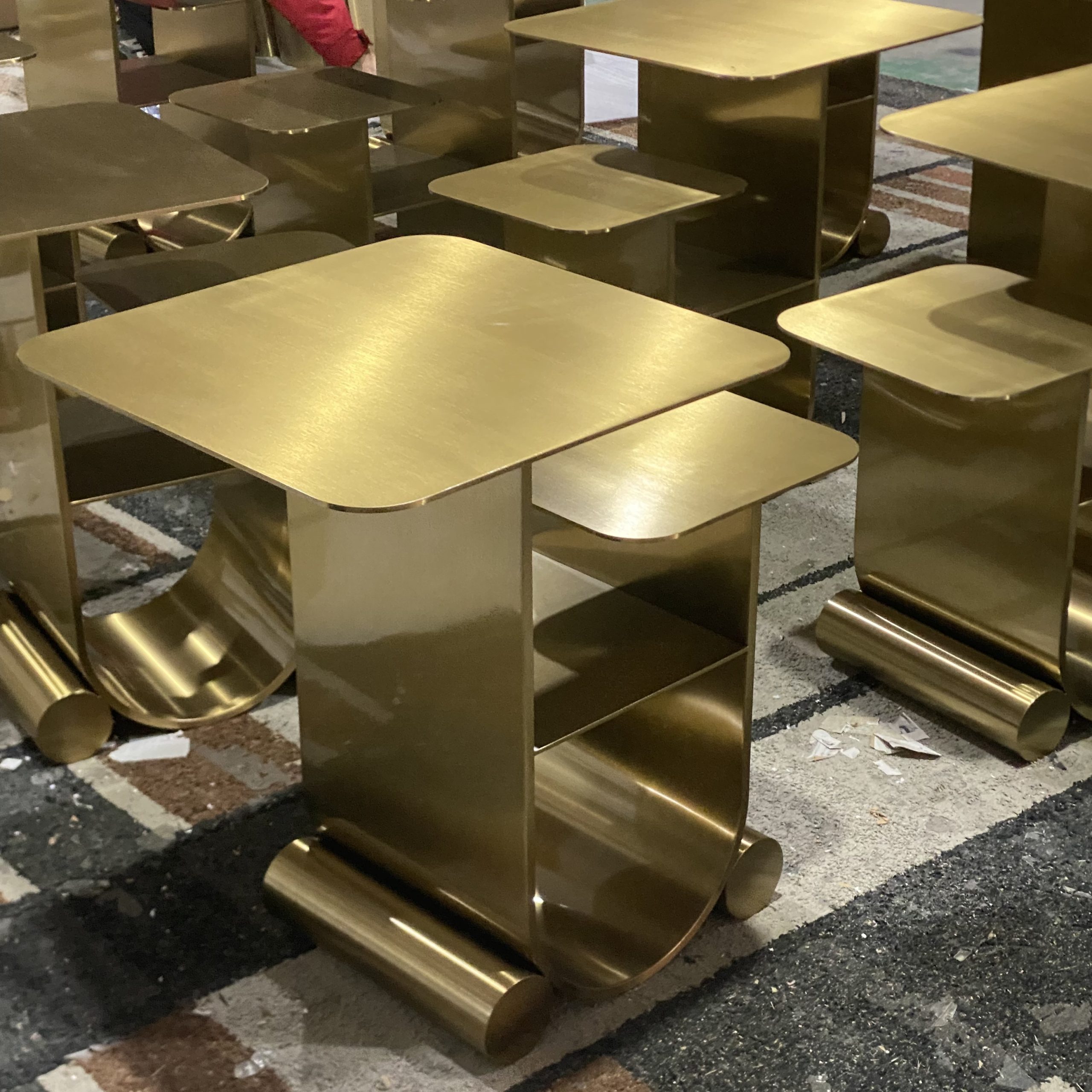 Modern Gold Stainless Steel Side Table| Metal Side Table - Image 7